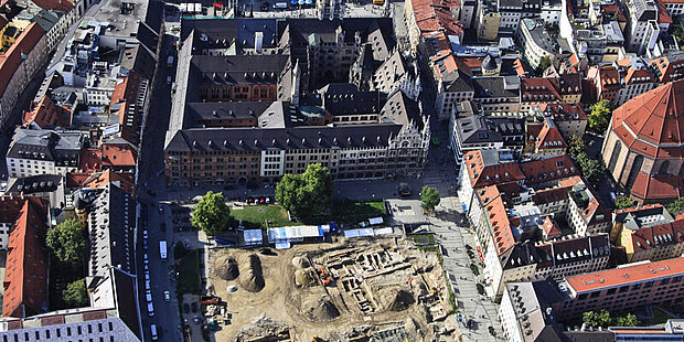 Aerial view of the excavation at Marienhof