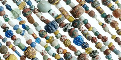 Well-preserved colourful glass beads