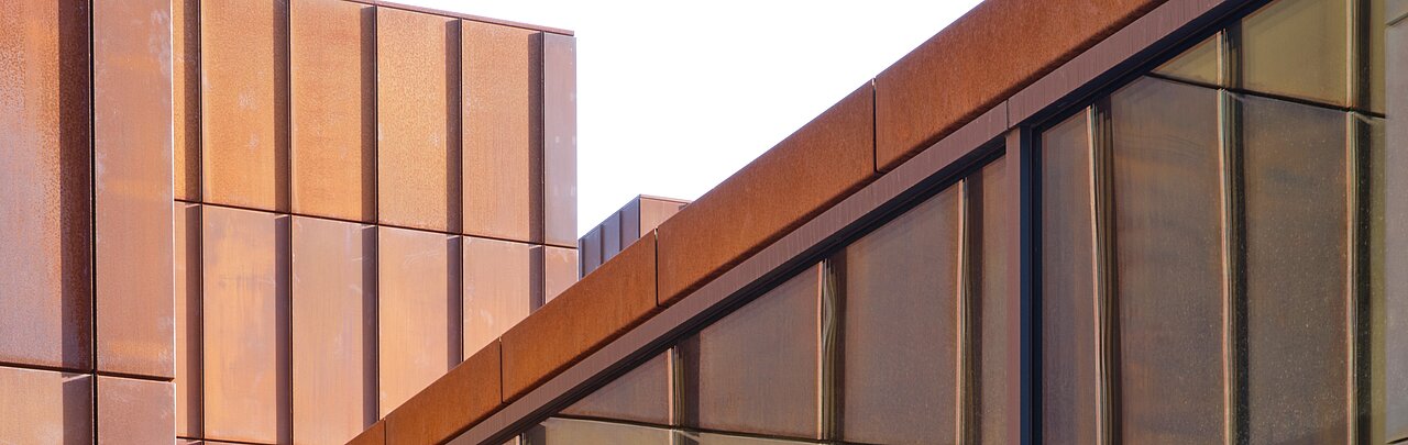 The museum’s façade, made of Corten steel